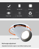  LED Downlight Dimmable 7W 12W Modern Recessed Ceiling Spotlight Artwork Adjustable Loft Décor's Lamps Led Spot Lights