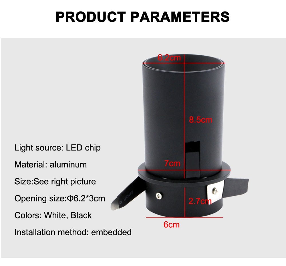  LED Downlight Dimmable 7W 12W Modern Recessed Ceiling Spotlight Artwork Adjustable Loft Décor&#39;s Lamps Led Spot Lights