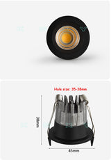 LED mini 10 pcs Downlight Under Cabinet Spot Light 3W for Ceiling Recessed Lamp AC85-265V Dimmable Down lights with driver