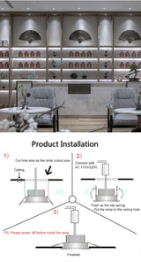 LED mini 10 pcs Downlight Under Cabinet Spot Light 3W for Ceiling Recessed Lamp AC85-265V Dimmable Down lights with driver