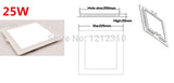 Downlight 20pcs/lot Ultra thin design 25W AC85-265V LED ceiling recessed grid downlight / slim square panel light