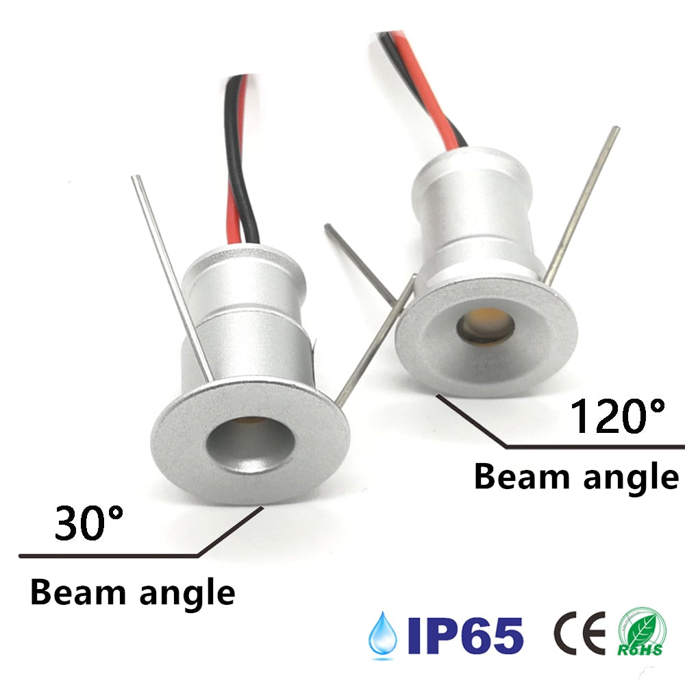 LED 12V Downlight Dimmable Spotlight IP65 Foco Led Stair Light 1W Cabinet Showcase Ceiling light with Remote Controller IP67 Driver