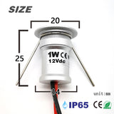 LED 12V Downlight Dimmable Spotlight IP65 Foco Led Stair Light 1W Cabinet Showcase Ceiling light with Remote Controller IP67 Driver