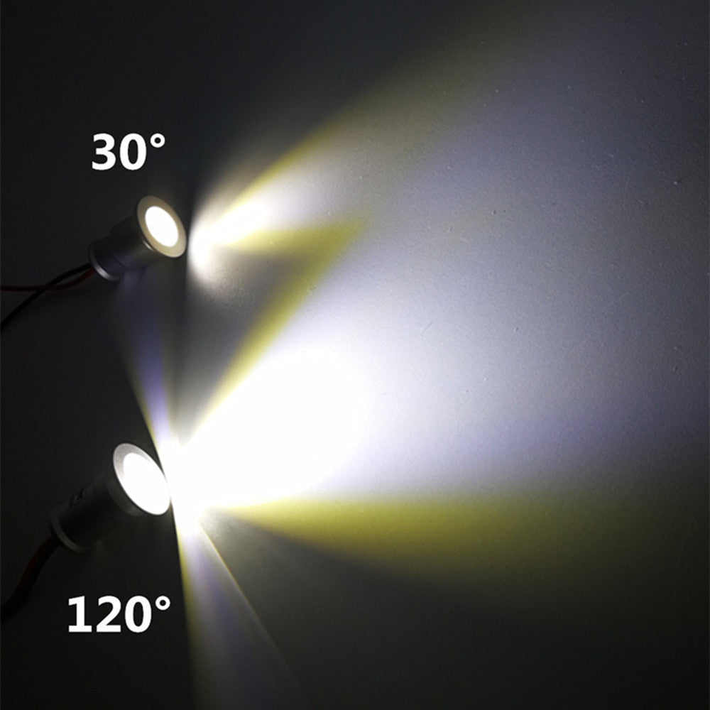 LED 12V Downlight Dimmable Spotlight IP65 Foco Led Stair Light 1W Cabinet Showcase Ceiling light with Remote Controller IP67 Driver