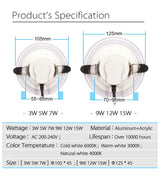 American Golden Edge Brown Resin Led Downlight 3W 5W 7W 220V 110V Hole 6 9Cm Hallway Living Room Kitchen Spotlight Recessed Lamp