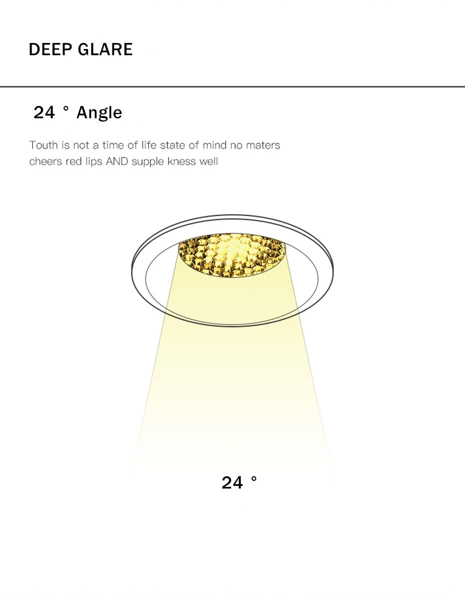 Led Downlight Anti-glare Led Recessed Ceiling Downlight Aluminum Honeycomb Indoor Spot Led Lamp Living Room Bedroom Ceiling Lamp