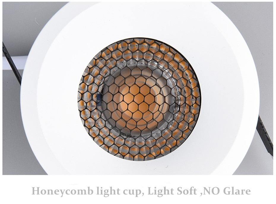 Led Downlight Anti-glare Led Recessed Ceiling Downlight Aluminum Honeycomb Indoor Spot Led Lamp Living Room Bedroom Ceiling Lamp