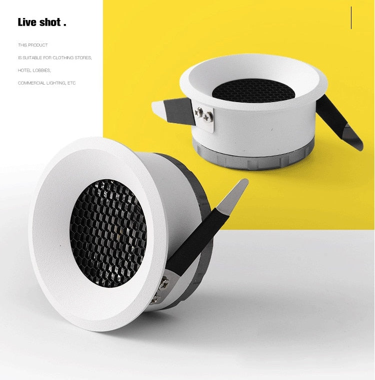 New 2020 Honeycomb Nest Anti Glare Lens COB Recessed Downlight 5W 7W 12W 15W Round LED Ceiling Spot Light Pic Background