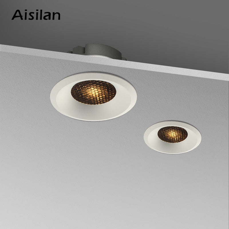 Aisilan LED Ultra-thin spot light honeycomb anti-glare downlight living room bedroom Aperture size 7.5CM hole light