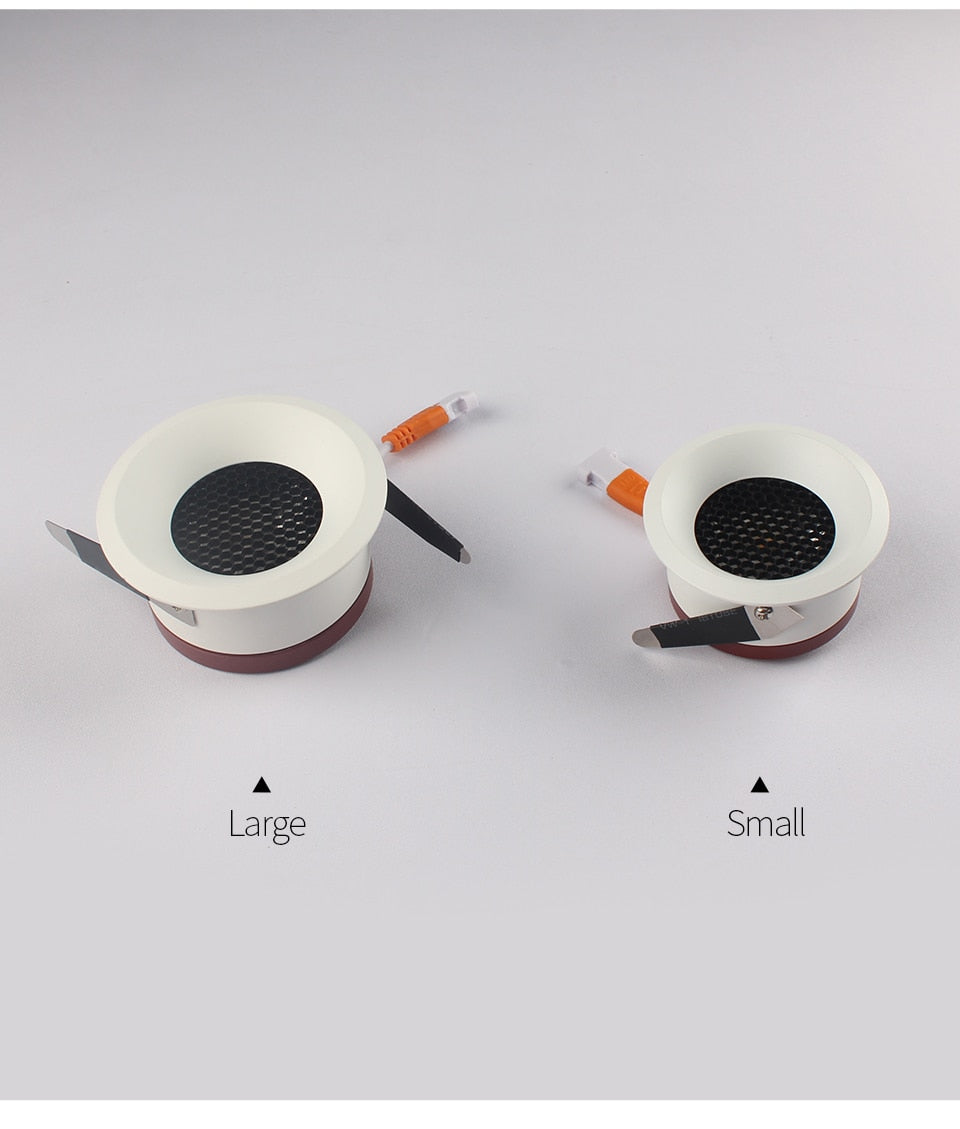 Aisilan LED Ultra-thin spot light honeycomb anti-glare downlight living room bedroom Aperture size 7.5CM hole light