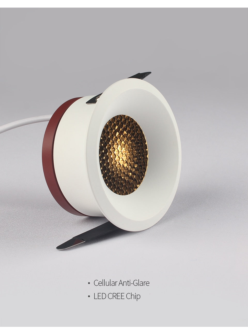 Aisilan LED Ultra-thin spot light honeycomb anti-glare downlight living room bedroom Aperture size 7.5CM hole light