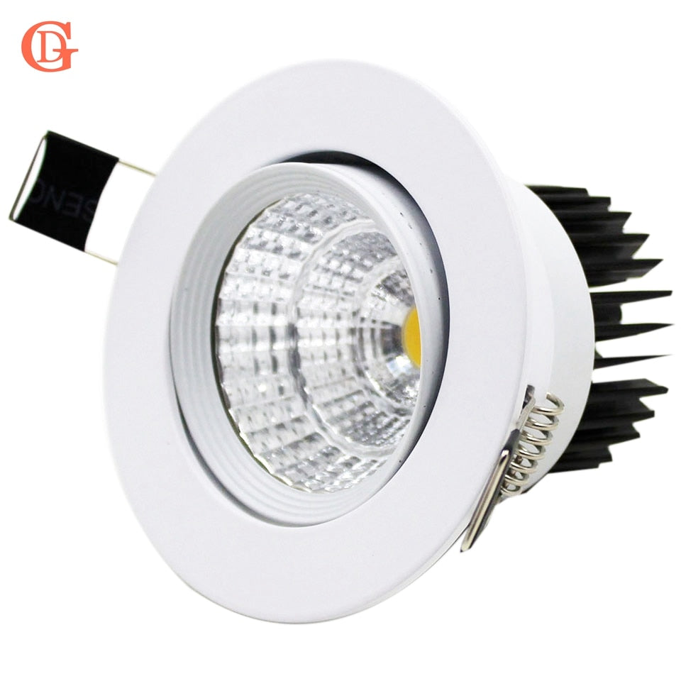 GD 4pcs 7W 10W LED Recessed Downlight Dimmable 12W 15W Spot LED COB Downlights AC85-265V AC220V AC110V Dimmable LED Spot Light