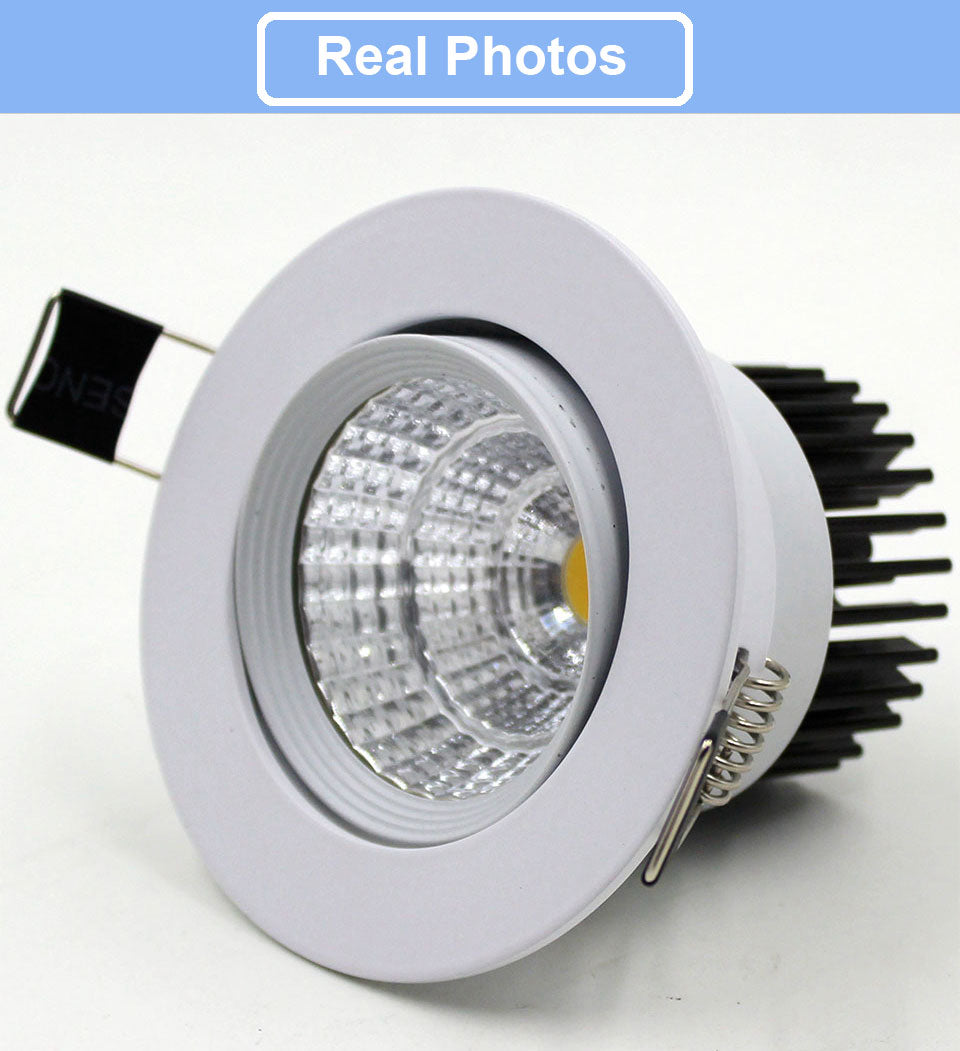 GD 4pcs 7W 10W LED Recessed Downlight Dimmable 12W 15W Spot LED COB Downlights AC85-265V AC220V AC110V Dimmable LED Spot Light