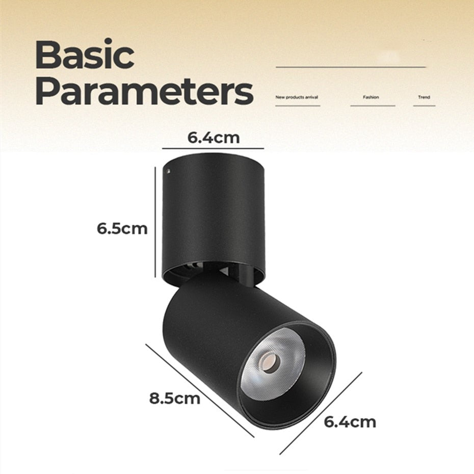 Surface Mounted Led Downlight 7W 12W Dimmable Ceiling Downlight 360 Degree Rotatable Spot light For Living Room Store Spot light