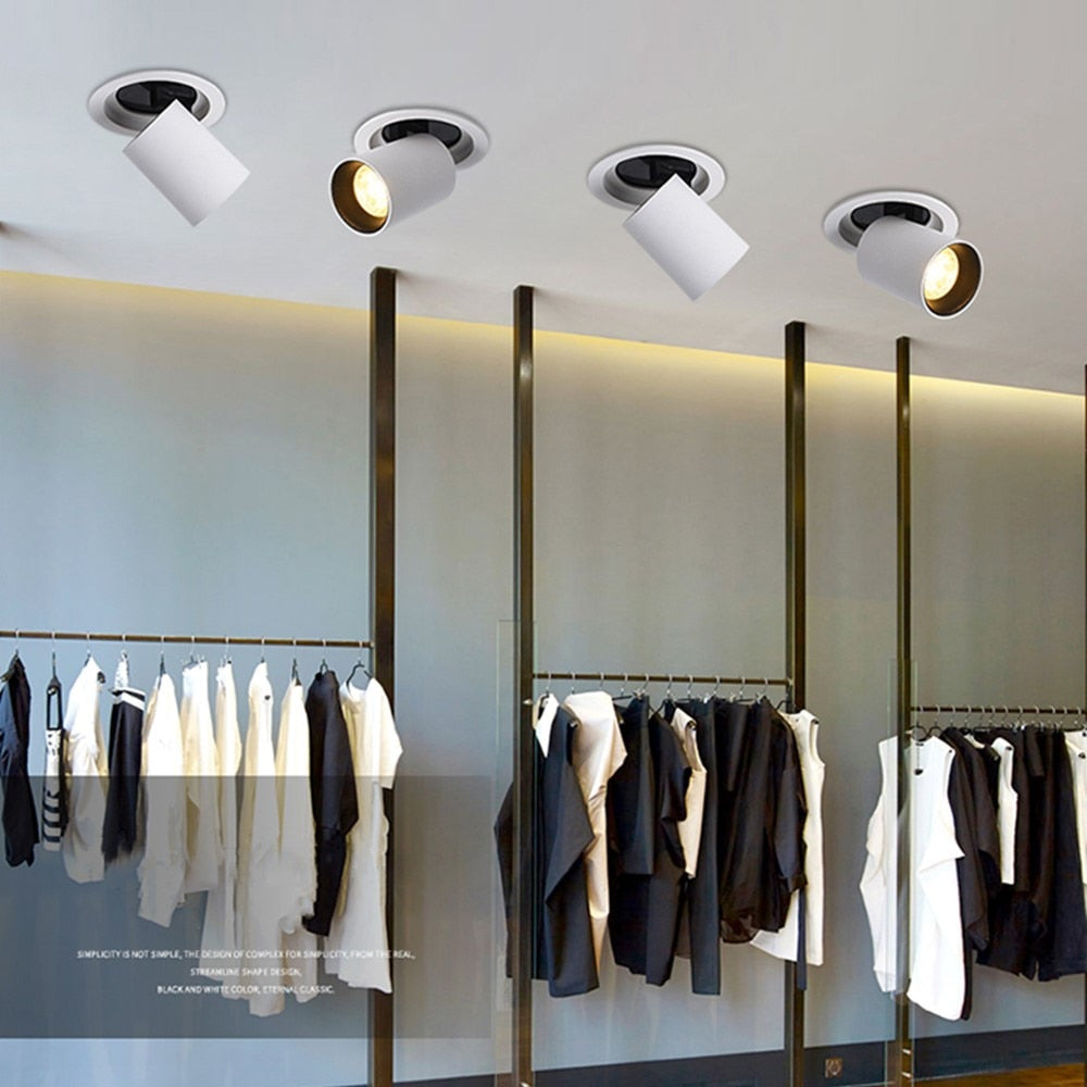 Dimmable Recessed 7W 12W Led Downlight Indoor Ceiling Lamp Angle Adjustable Spot Led Lighting For Living Room Clothes Store
