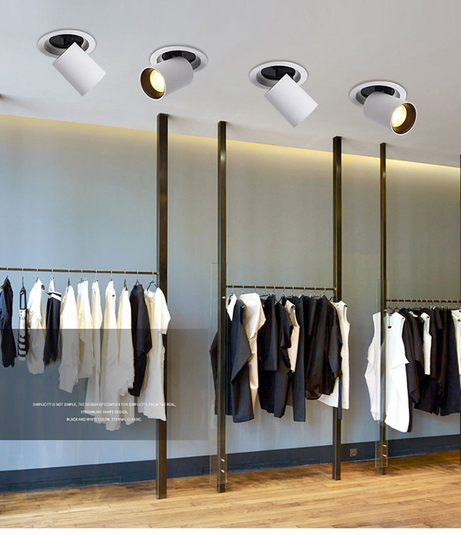 Dimmable Recessed 7W 12W Led Downlight Indoor Ceiling Lamp Angle Adjustable Spot Led Lighting For Living Room Clothes Store