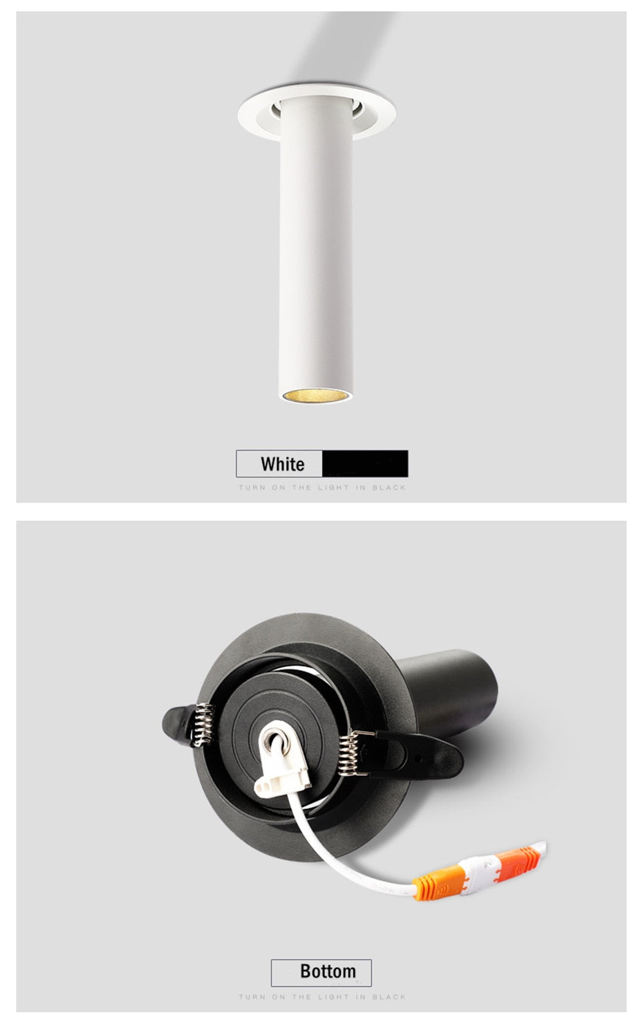 Modern Led Downlight 12W Long Tube Recessed In Ceiling Downlight Length 120mm 200mm Angle Adjustable Spot Lighting Led Spot Lamp