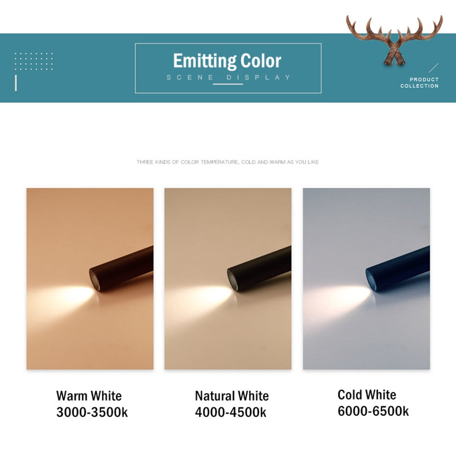 Modern Led Downlight 12W Long Tube Recessed In Ceiling Downlight Length 120mm 200mm Angle Adjustable Spot Lighting Led Spot Lamp