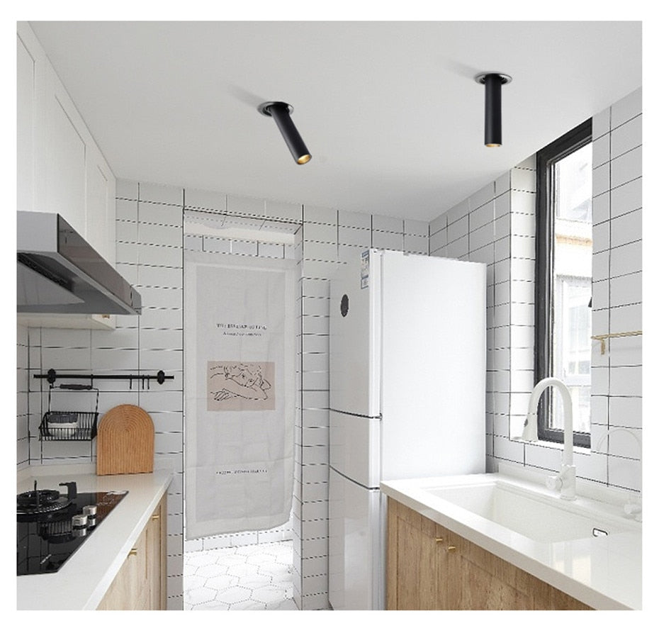 Modern Led Downlight 12W Long Tube Recessed In Ceiling Downlight Length 120mm 200mm Angle Adjustable Spot Lighting Led Spot Lamp