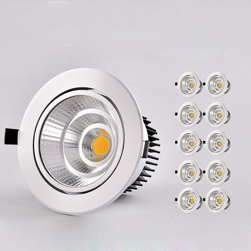 LED Downlight 10pcs/lots Round Recessed Lamp 5W 7W 9W 12W 15W 20W 30W LED Dimmable Ceiling Lamp Spot Light For Home Illumination