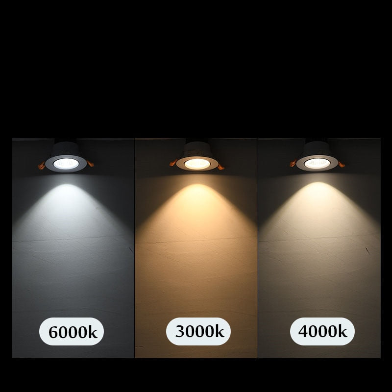 LED Downlight 10pcs/lots Round Recessed Lamp 5W 7W 9W 12W 15W 20W 30W LED Dimmable Ceiling Lamp Spot Light For Home Illumination