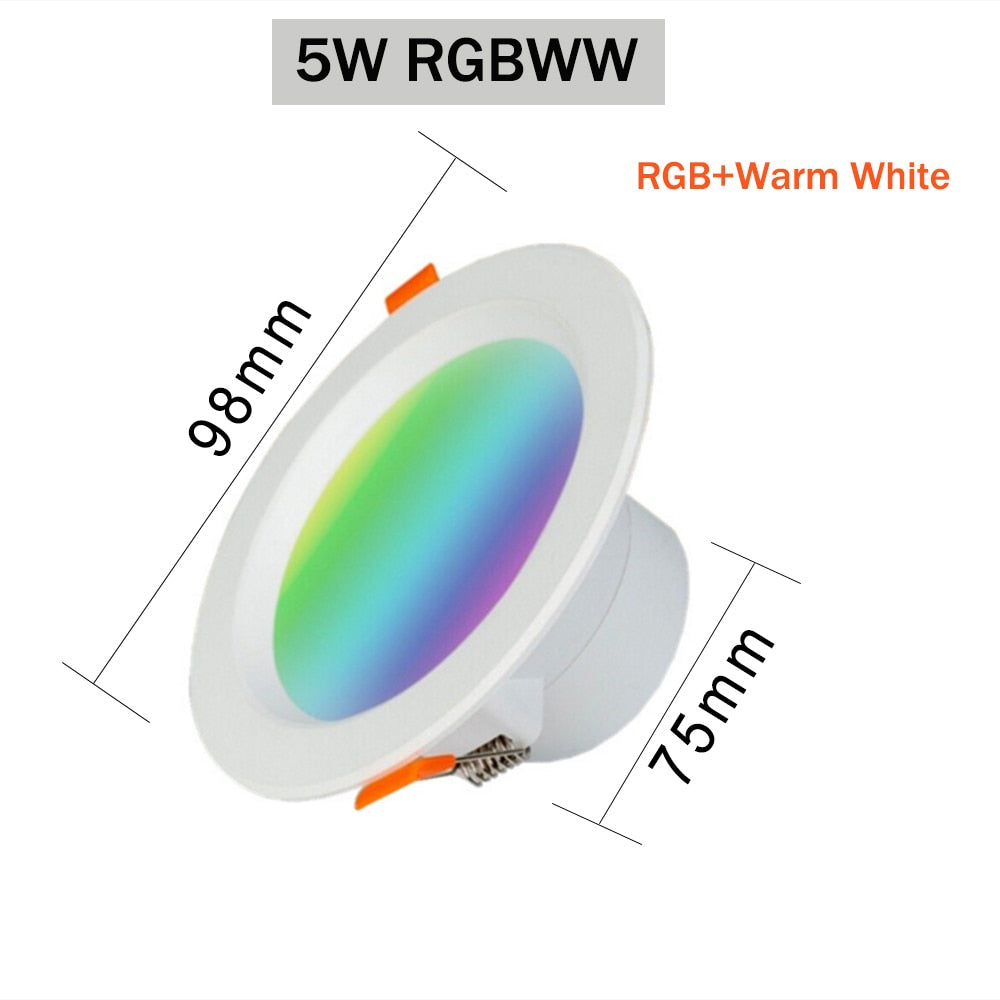 RGB LED Down Light WiFi Smart life Ceiling Downlight Phone App Control Warm Cold White Change Color by Alexa Google Home 5/7/9W