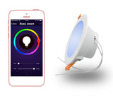 BOAZ 6 Inch Recessed Light Downlight 15w RGB CW Bluetooth Mesh Led Dimmable Ceiling Lamp Voice Control by Alexa Support Drop