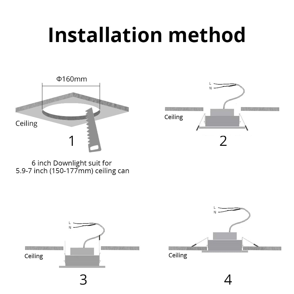 BOAZ 6 Inch Recessed Light Downlight 15w RGB CW Bluetooth Mesh Led Dimmable Ceiling Lamp Voice Control by Alexa Support Drop