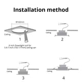 BOAZ 6 Inch Recessed Light Downlight 15w RGB CW Bluetooth Mesh Led Dimmable Ceiling Lamp Voice Control by Alexa Support Drop