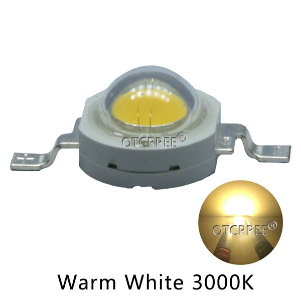 High Power LED Chip Light 100pcs 3W Beads Diode Cold Warm Neutral White 10000K 20000K Ice Blue For SpotLight Downlight Lamp Bulb