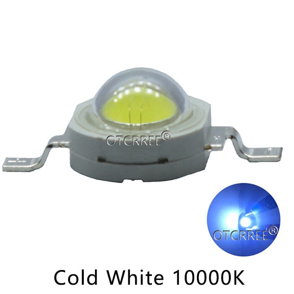 High Power LED Chip Light 100pcs 3W Beads Diode Cold Warm Neutral White 10000K 20000K Ice Blue For SpotLight Downlight Lamp Bulb