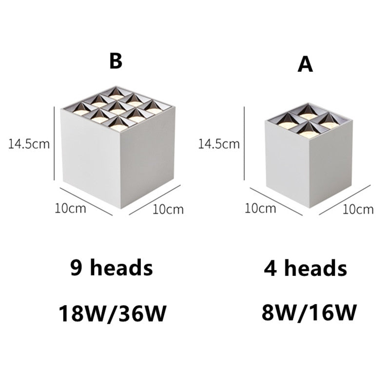 led surface mounted 8W 16W 18W 36W anti-glare downlight lighting living room ceiling type bold lamp grille lamp