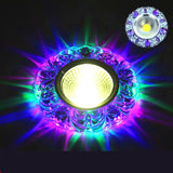 Crystal Led Downlights 5W COB Recessed Led Ceiling Lamp Embedded Dual Color LED Panel Light RGBW 110V 240V Indoor Decoration