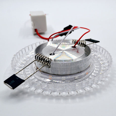 Crystal Led Downlights 5W COB Recessed Led Ceiling Lamp Embedded Dual Color LED Panel Light RGBW 110V 240V Indoor Decoration