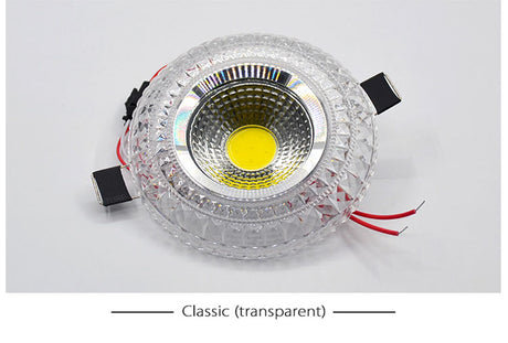 Crystal Led Downlights 5W COB Recessed Led Ceiling Lamp Embedded Dual Color LED Panel Light RGBW 110V 240V Indoor Decoration