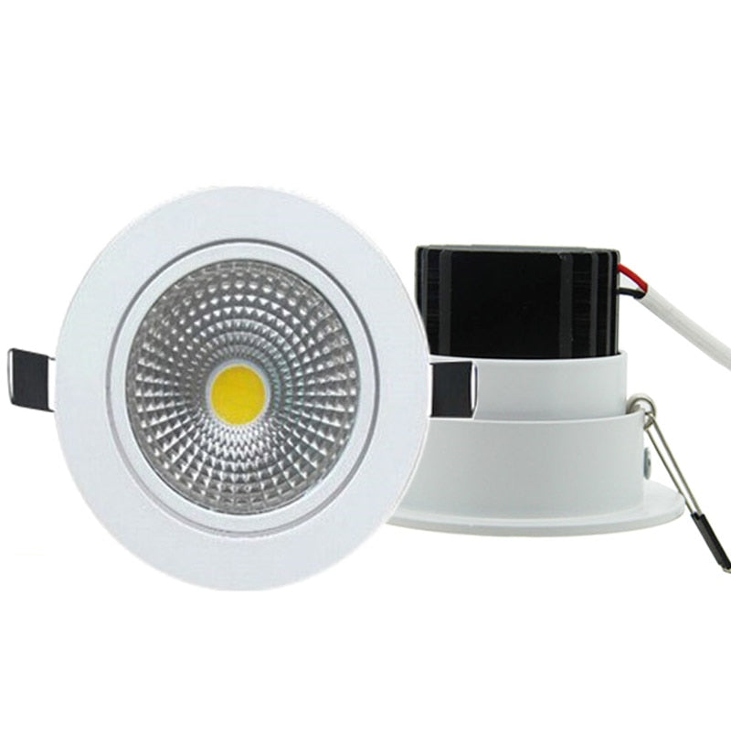 Dimmable LED Downlight 10pcs/lot 5W 7W 9W 12W 85-265V COB LED spot light COB Spot Recessed lamp Light Bulb