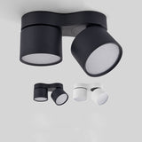 Dimmable Surface Mounted LED COB Downlight 2x7w/2x10w/2x15w Rotating LED Spot Light Ceiling Lamp with LED Driver AC110V/220V