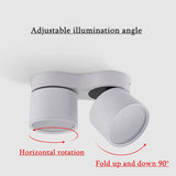 Dimmable Surface Mounted LED COB Downlight 2x7w/2x10w/2x15w Rotating LED Spot Light Ceiling Lamp with LED Driver AC110V/220V