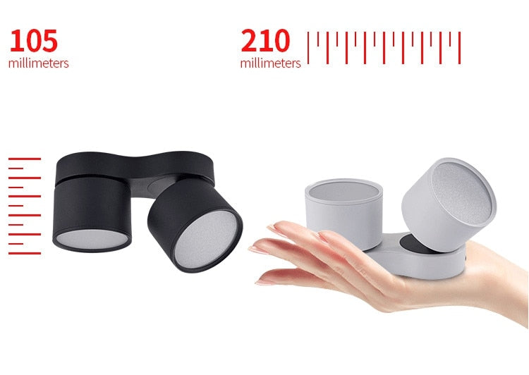 Dimmable Surface Mounted LED COB Downlight 2x7w/2x10w/2x15w Rotating LED Spot Light Ceiling Lamp with LED Driver AC110V/220V