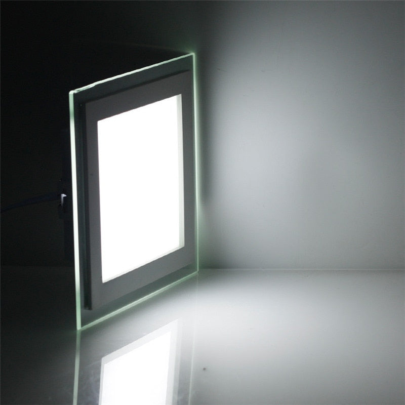 LED 6W 9W 12W 18W glass ceiling recessed downlight square panel light kitchen light 10pcs/lot