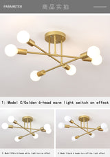 Modern Creative Lighting Warm And Romantic Golden Bedroom Modern Minimalist Personality Living Room Dining Room Ceiling Lamps