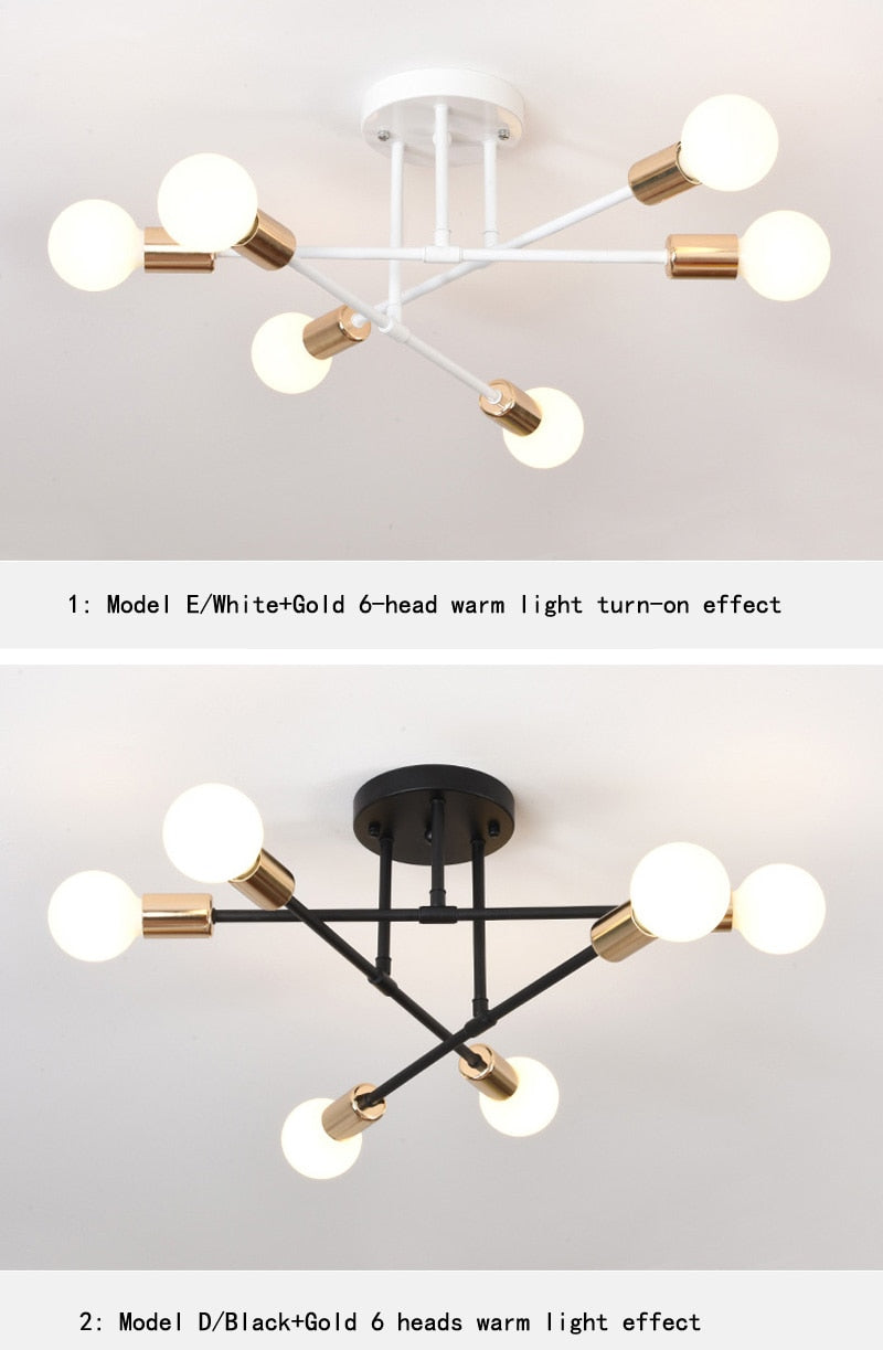 Modern Creative Lighting Warm And Romantic Golden Bedroom Modern Minimalist Personality Living Room Dining Room Ceiling Lamps
