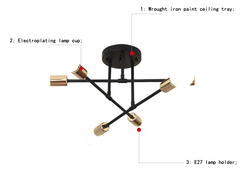 Modern Creative Lighting Warm And Romantic Golden Bedroom Modern Minimalist Personality Living Room Dining Room Ceiling Lamps