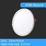 LED Downlight Ultra thin Round Square Recessed Lamp 6W 8W 15W 20W 220V Indoor Bathroom Ceiling LED Spot Light