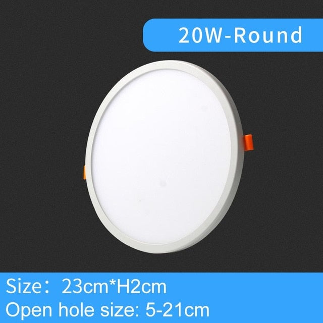 LED Downlight Ultra thin Round Square Recessed Lamp 6W 8W 15W 20W 220V Indoor Bathroom Ceiling LED Spot Light