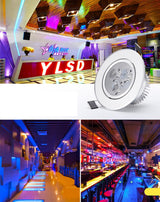 LED Color Downlight 3W 5W 7W Ceiling Luminaria Lamp AC85-265V Changing Recessed Panel Light Bulb Lamp for Hallway Wall Lights