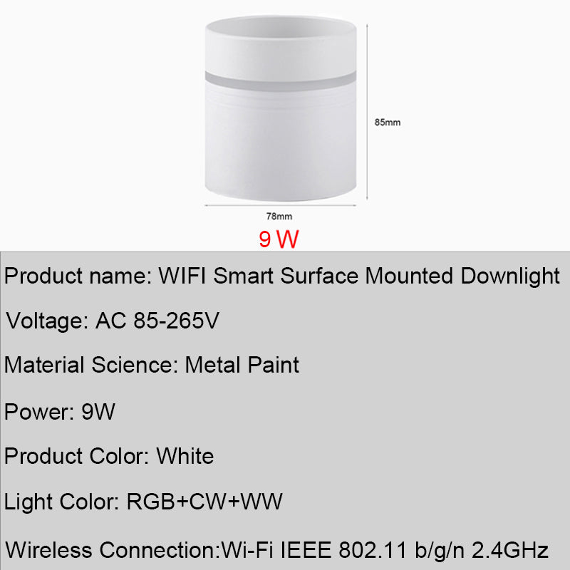 LED Downlight Smart Surface Mounted Spot Lamp Tuya Smart Home App WIFI Ceiling Lights Modern Indoor lighting Dimmable RGB CW WW