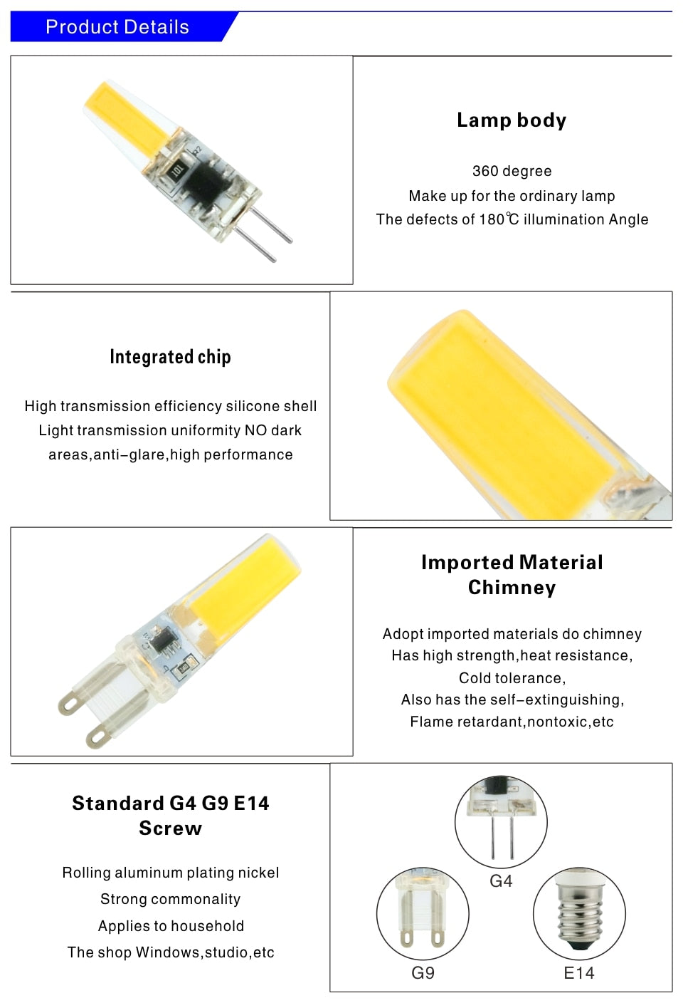 LED G4 G9 E14 3W 6W 10pcs/lot Light Bulb AC/DC 12V 220V LED Lamp COB Spotlight Chandelier Lighting Replace 30W 60W Halogen Lamps