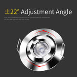 Spot 12V mini Built-in LED living room clothing store ceiling spotlight adjustable angle embedded 3W Built in downlight