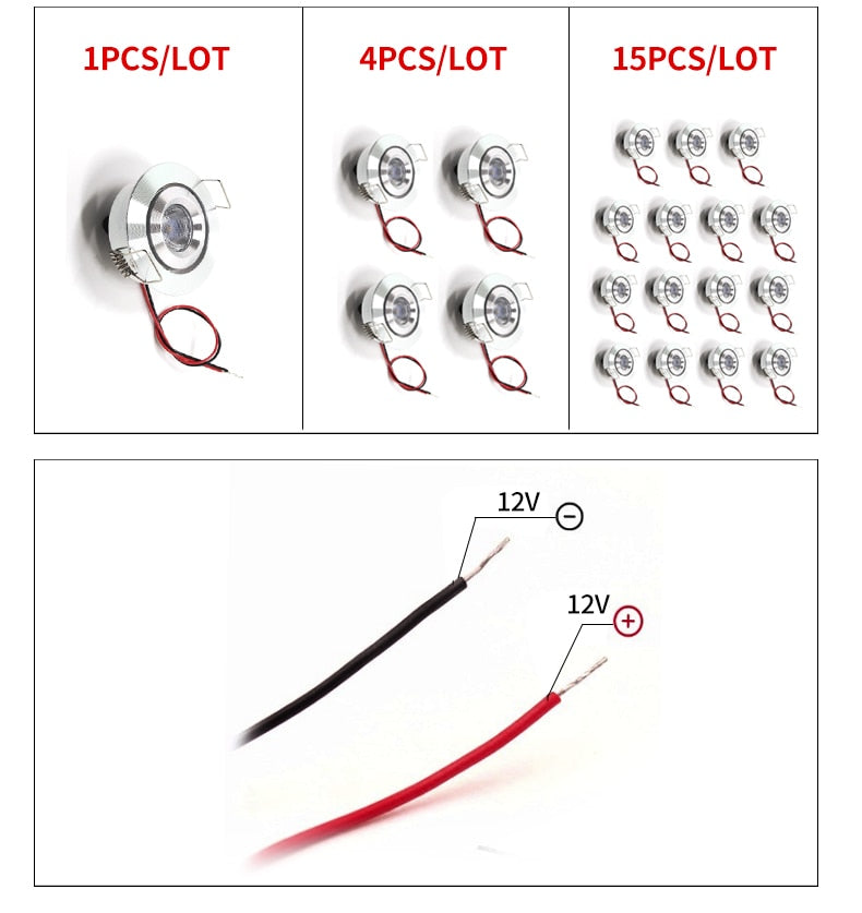 Spot 12V mini Built-in LED living room clothing store ceiling spotlight adjustable angle embedded 3W Built in downlight